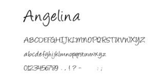 Angelina Font 310x165 - Angelina Font Free Download