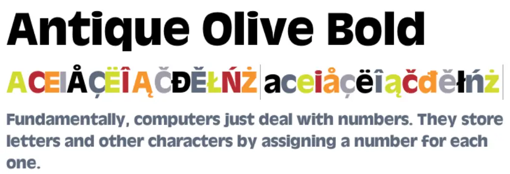ANtique Olive Bold Font