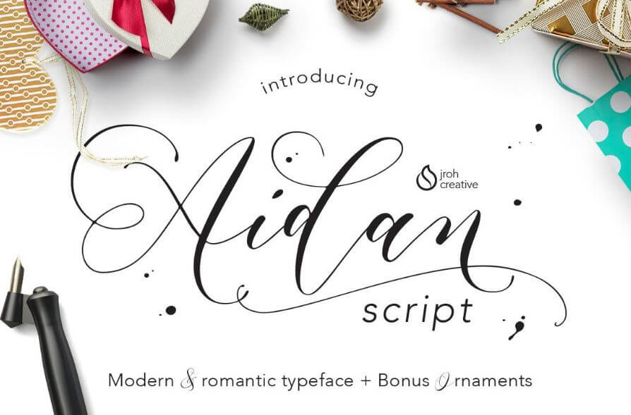 aidan script font - Aidan Romantic Script Font Free Download