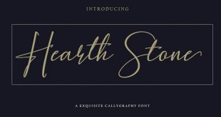 heart stone font 310x165 - Hearth Stone Script Font Free Download