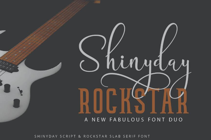shiny font - Shinyday &amp; Rockstar Font Free Download