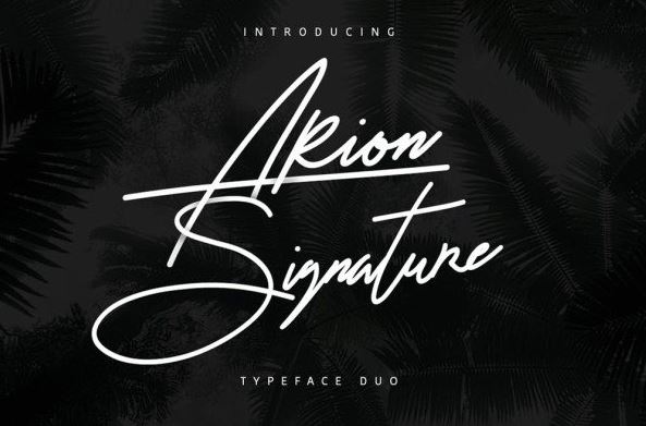 arion signature font - Arion Signature Typeface Free Download