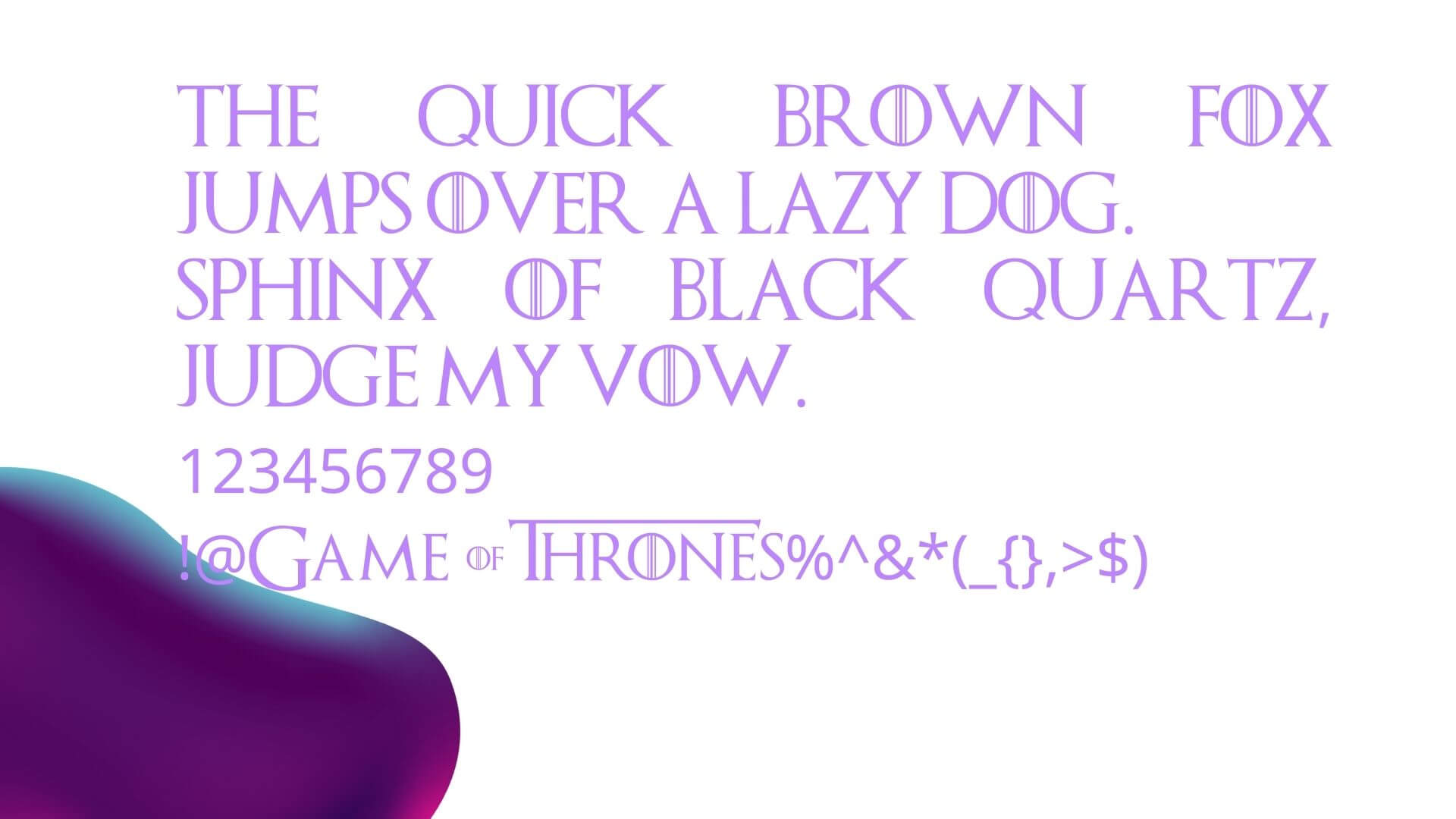 Game Of Thrones Font View